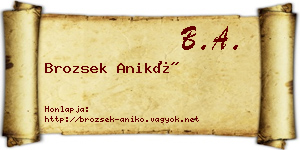Brozsek Anikó névjegykártya